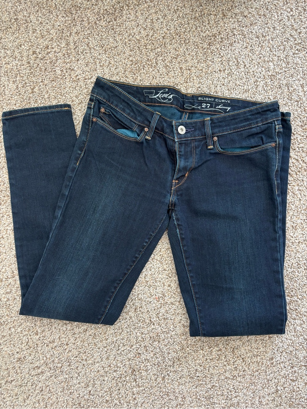 Levi's Slight Curve Skinny Jeans | Dark Wash Stretch Denim | Size 27